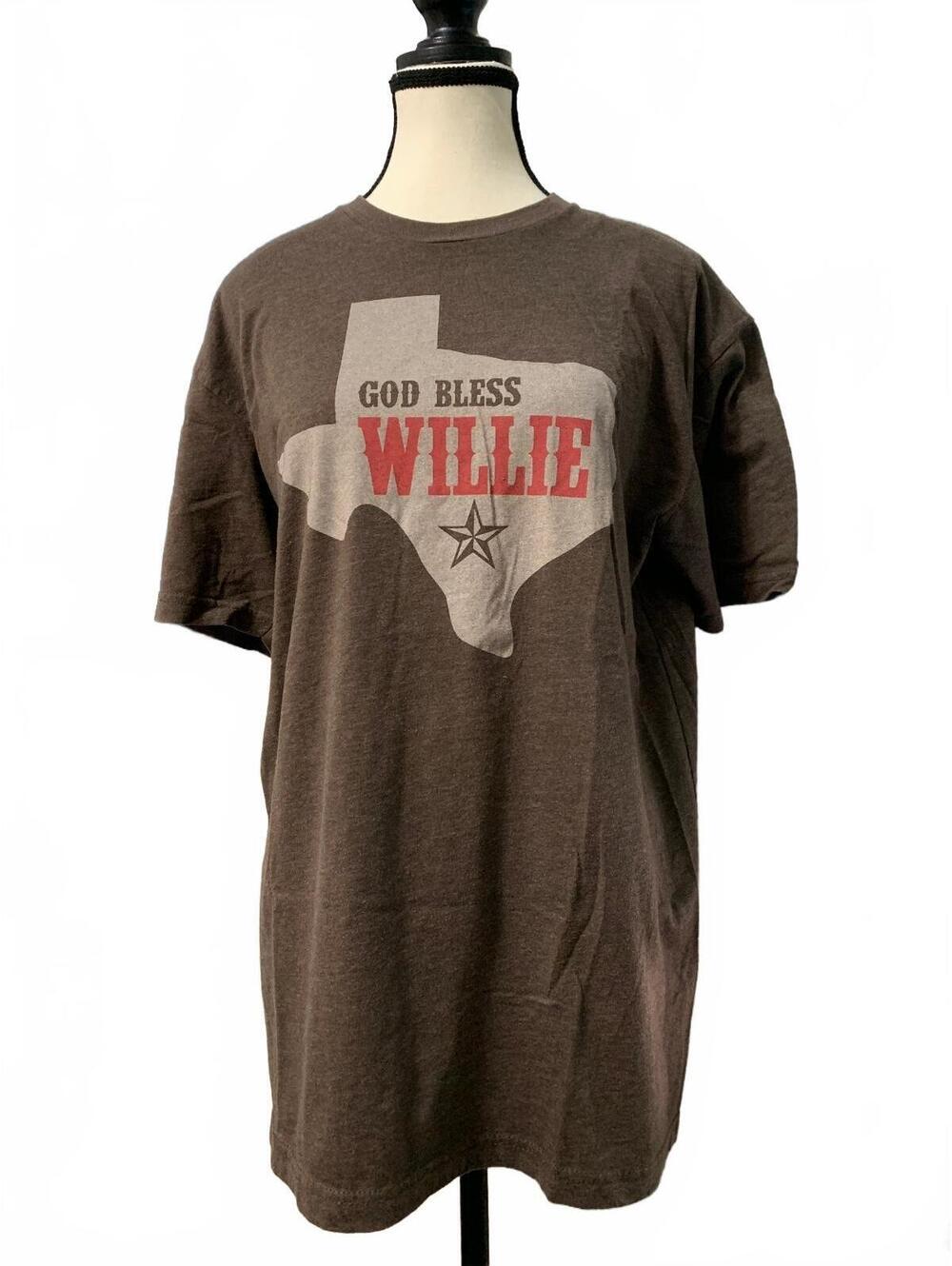 Brown "God Bless Willie" Texas Graphic T-Shirt Size Large